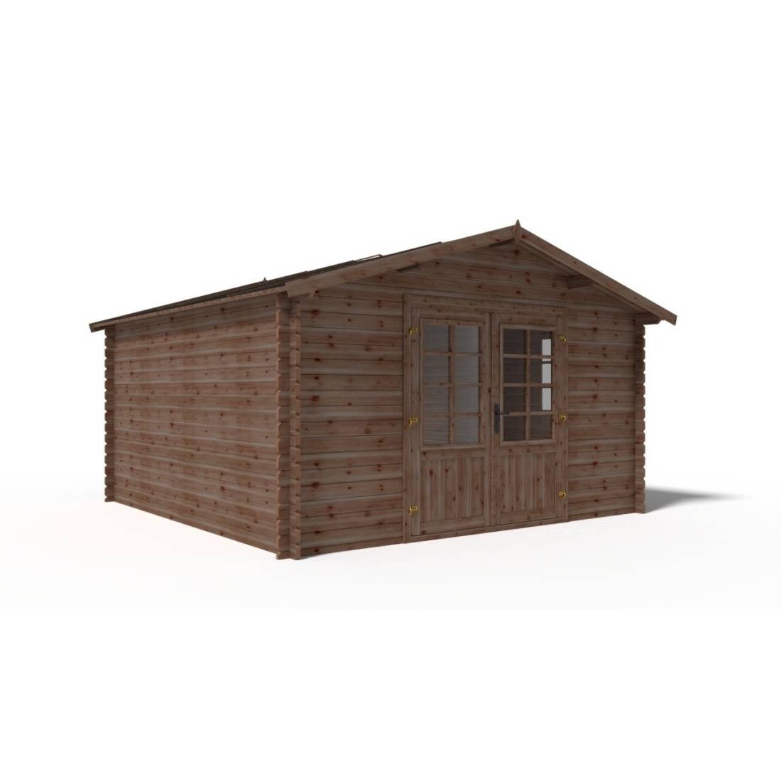 Altanka - Abri de jardin en bois - 15.2m2 - 3.9x3.9m - Traité - Ep. 34mm - Couleur: marron - DOM563 - ALTANKA - Imagen 7
