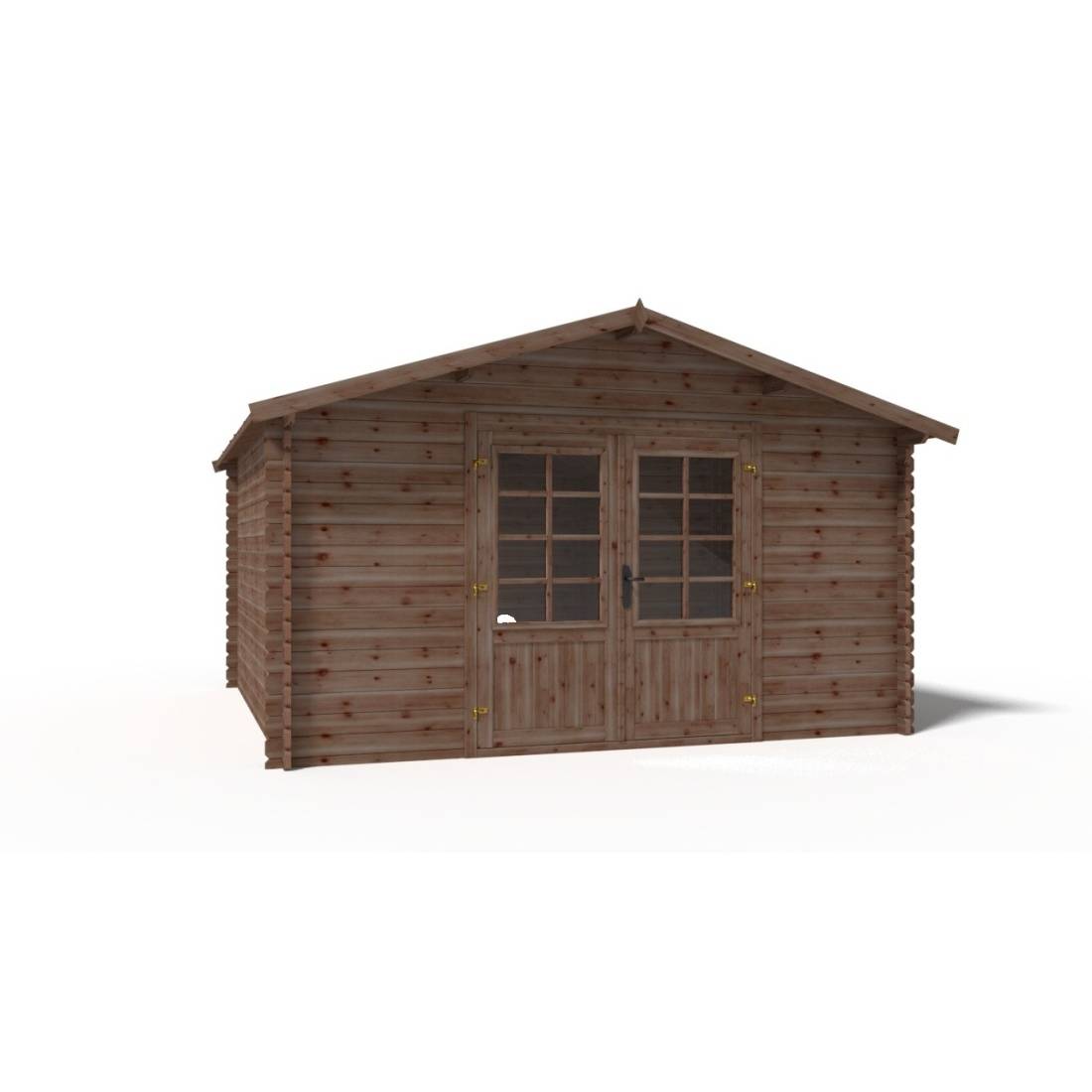 Altanka - Abri de jardin en bois - 15.2m2 - 3.9x3.9m - Traité - Ep. 34mm - Couleur: marron - DOM563 - ALTANKA - Imagen 8