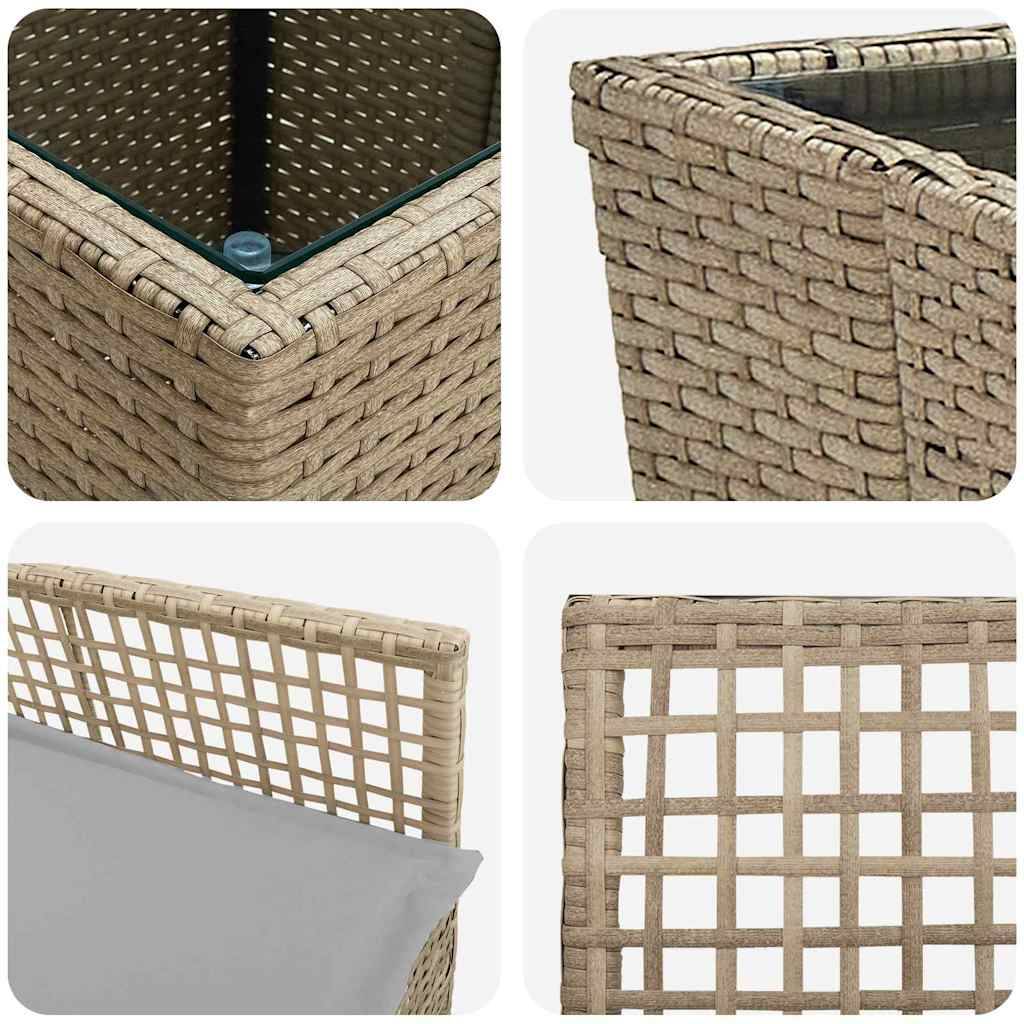 Vidaxl - Ensemble bistro de jardin 3 pcs-Salons de jardin Beige polyrotin 690572 - Image 9