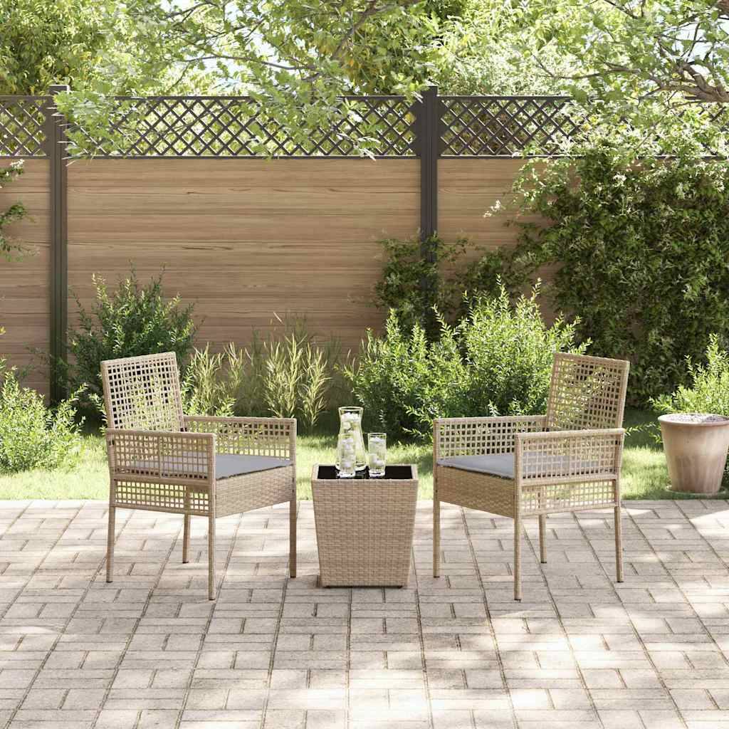 Vidaxl - Ensemble bistro de jardin 3 pcs-Salons de jardin Beige polyrotin 690572 - Image 4