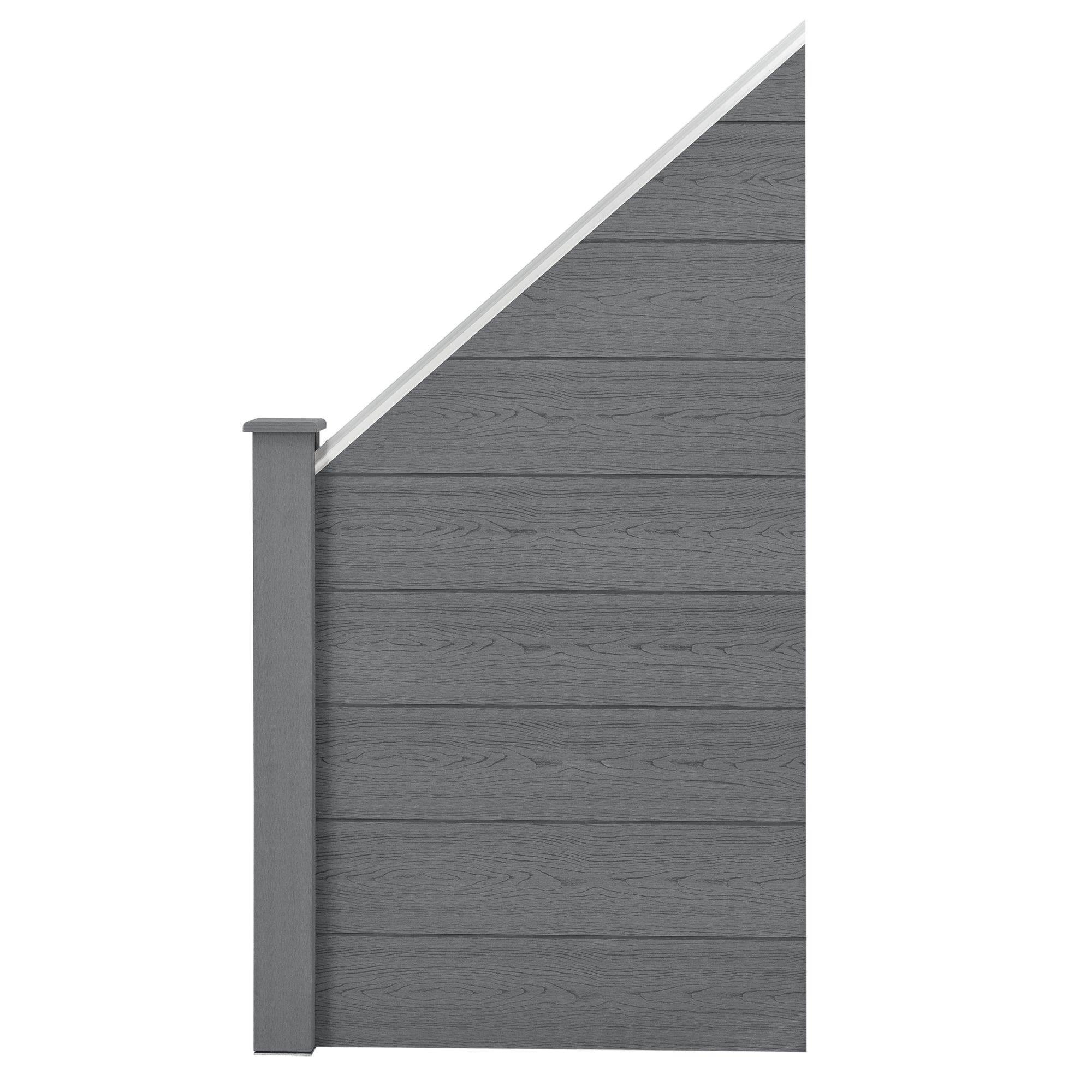 Helloshop26 - Clôture de jardin brise vue brise vent bois composite (wpc) gris 180 x 96 cm - Imagen 2