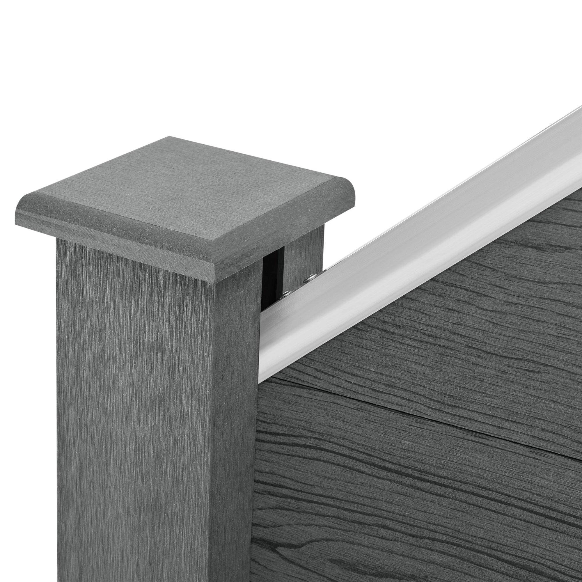 Helloshop26 - Clôture de jardin brise vue brise vent bois composite (wpc) gris 180 x 96 cm - Imagen 3
