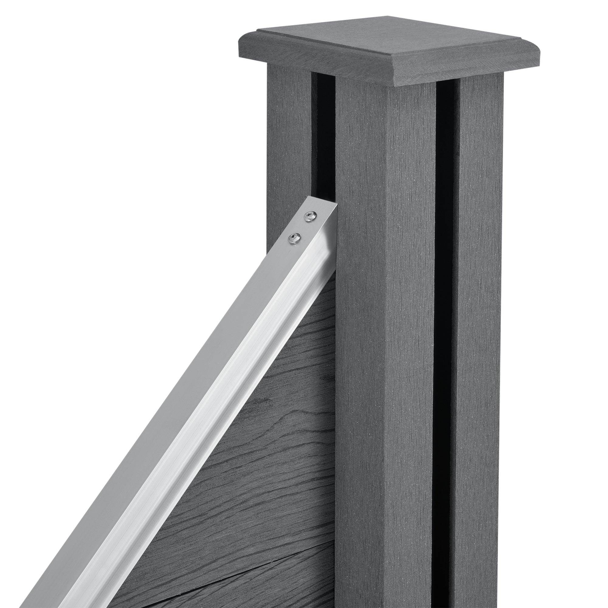 Helloshop26 - Clôture de jardin brise vue brise vent bois composite (wpc) gris 180 x 96 cm - Imagen 5