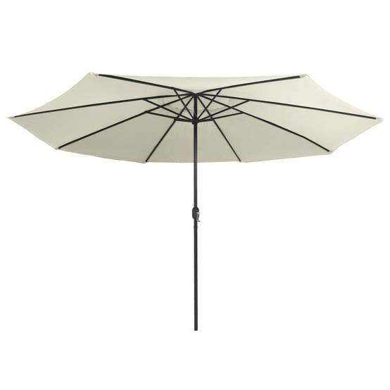 Maison Chic - Parasol de jardin - Parasol d'extérieur avec mât en métal 390 cm blanc sable - Image 3