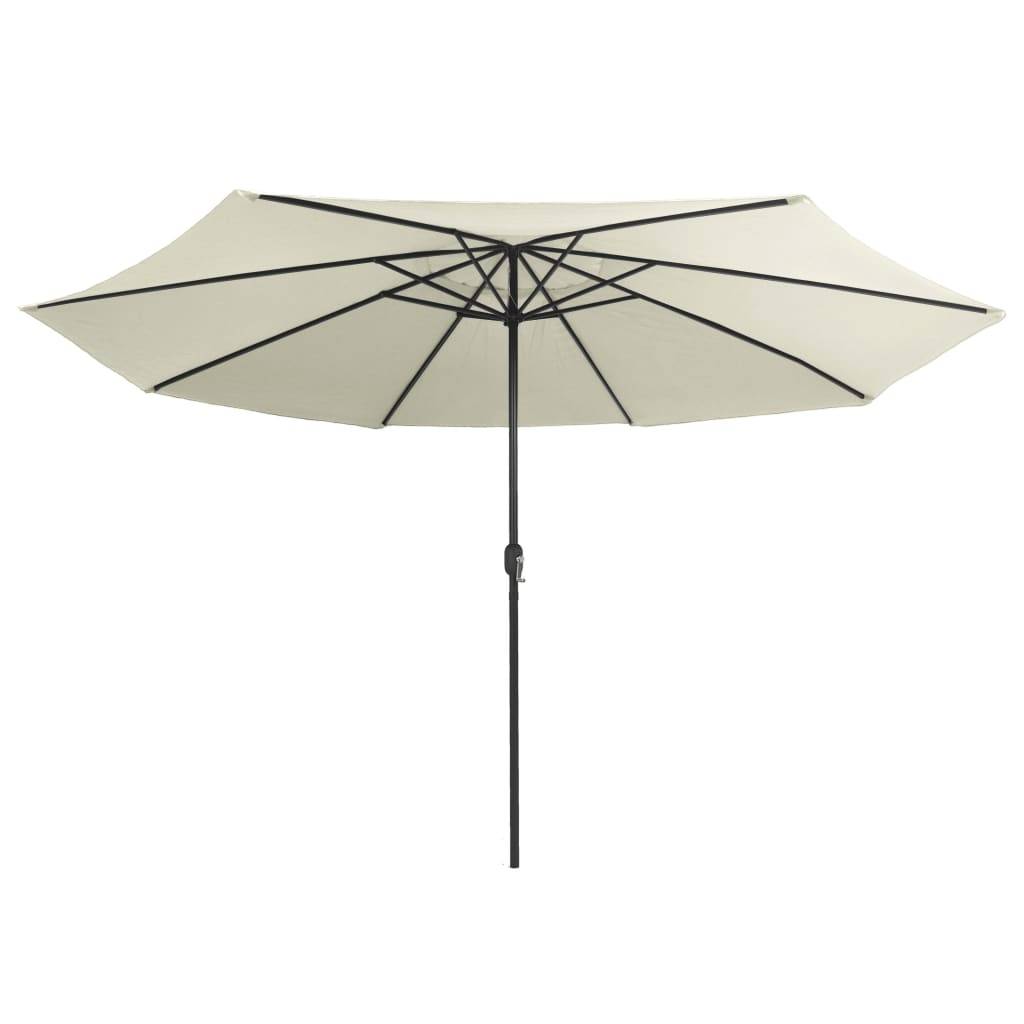 Maison Chic - Parasol de jardin - Parasol d'extérieur avec mât en métal 390 cm blanc sable - Image 3