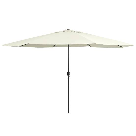 Maison Chic - Parasol de jardin - Parasol d'extérieur avec mât en métal 390 cm blanc sable - Image 2