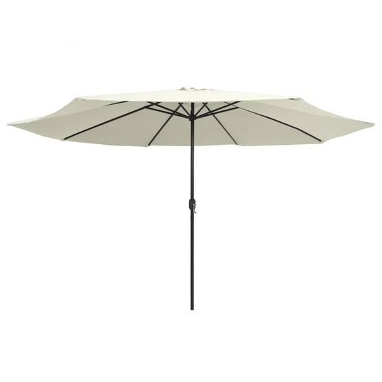 Maison Chic - Parasol de jardin - Parasol d'extérieur avec mât en métal 390 cm blanc sable - Image 1
