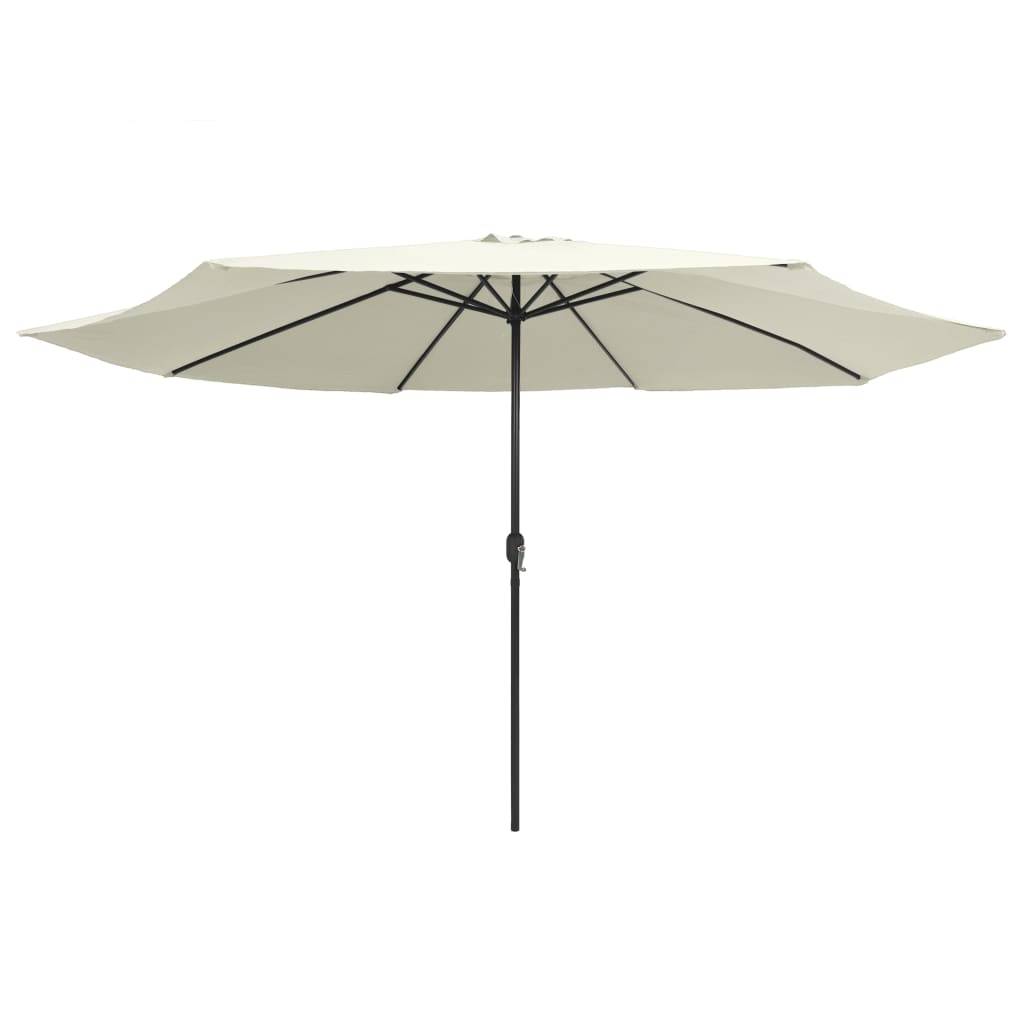 Maison Chic - Parasol de jardin - Parasol d'extérieur avec mât en métal 390 cm blanc sable