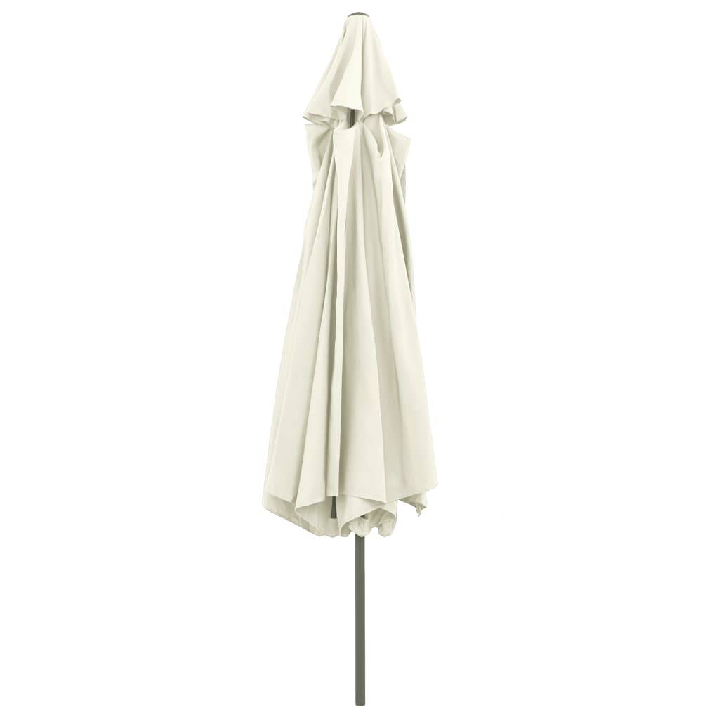 Maison Chic - Parasol de jardin - Parasol d'extérieur avec mât en métal 390 cm blanc sable - Image 4