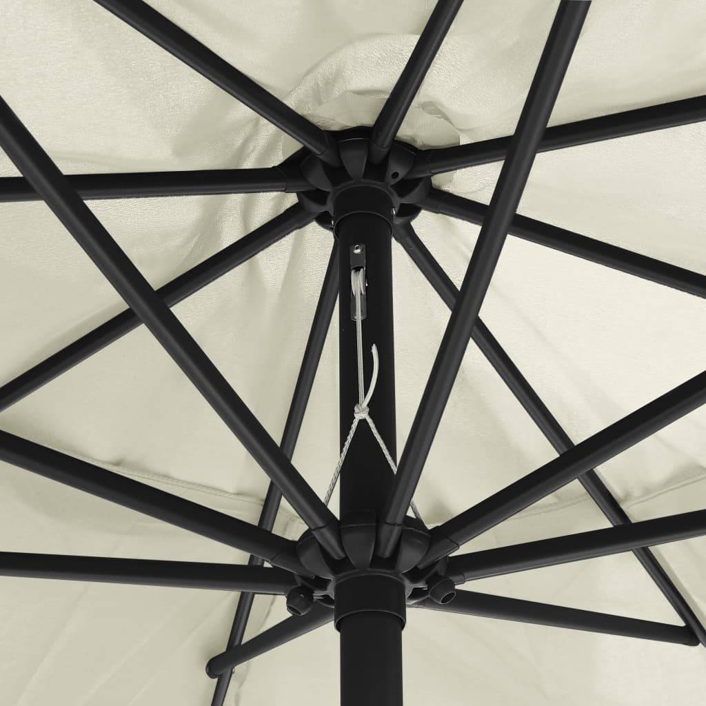 Maison Chic - Parasol de jardin - Parasol d'extérieur avec mât en métal 390 cm blanc sable - Image 5