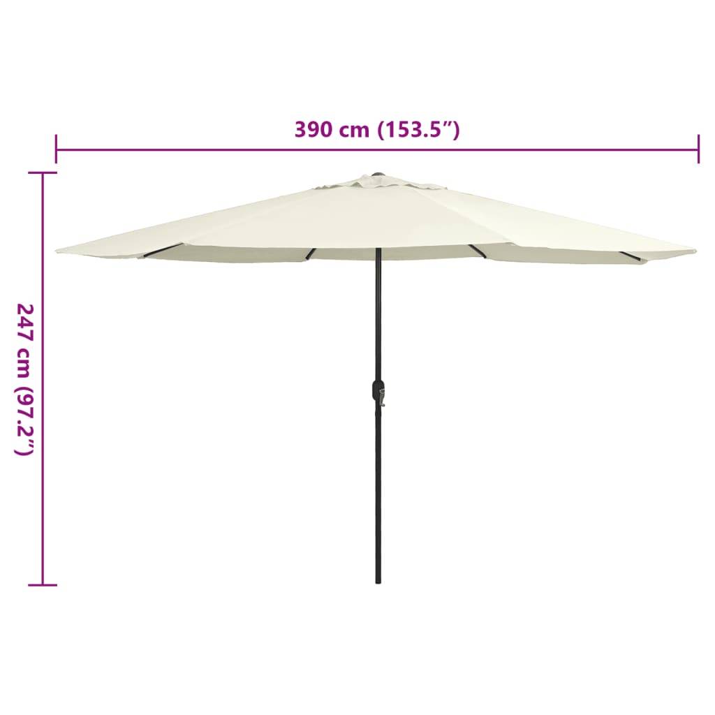 Maison Chic - Parasol de jardin - Parasol d'extérieur avec mât en métal 390 cm blanc sable - Image 6