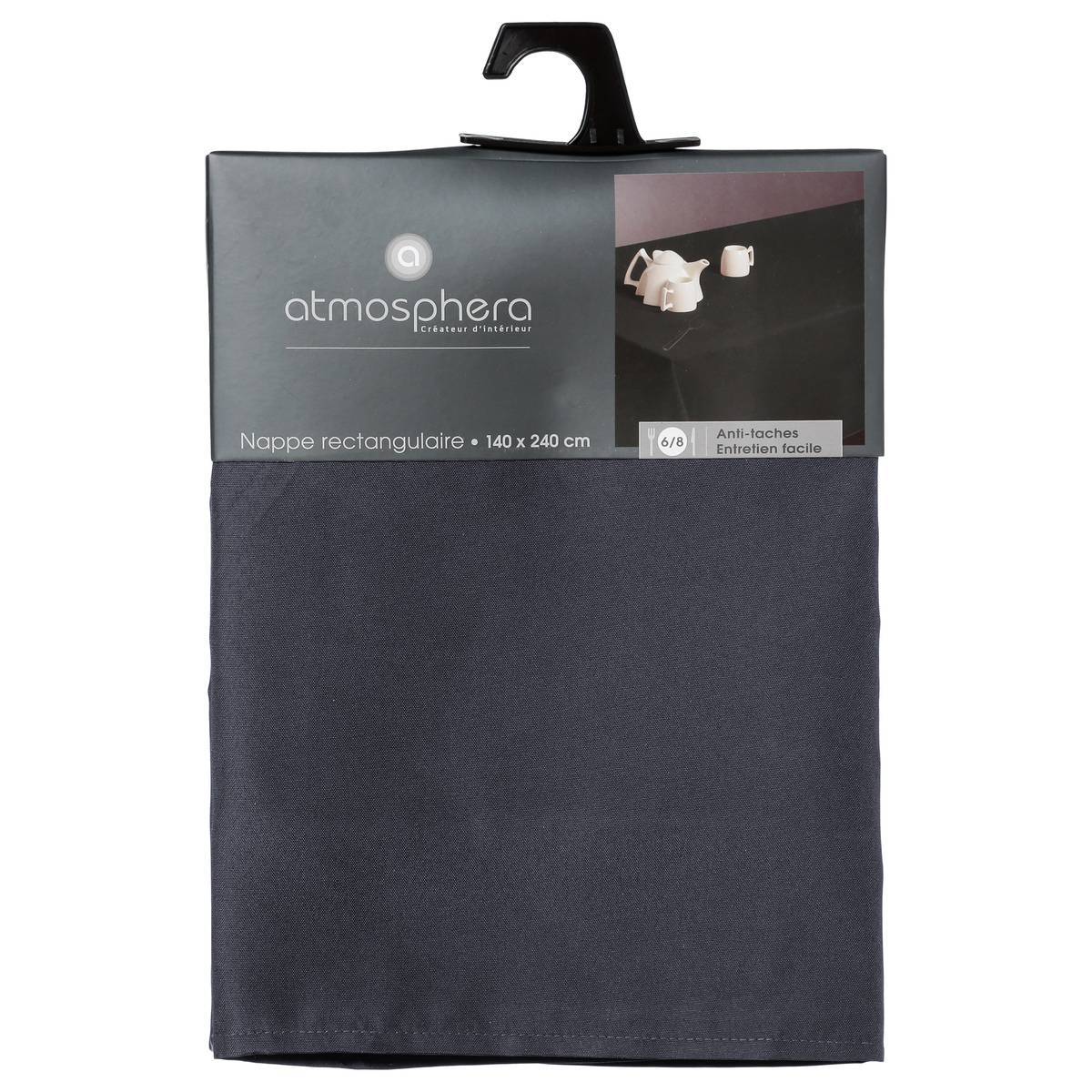 Atmosphera - Nappe anti-tâche gris ardoise 140x240cm - Atmosphera Créateur d'intérieur - Imagen 3