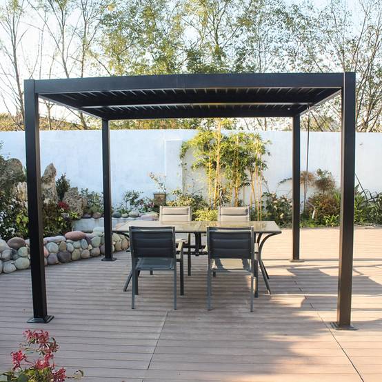 Pergola bioclimatique aluminium et acier lames orientables 3x3m CORFU - Image 4