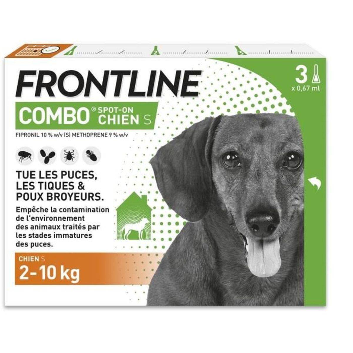Frontline - Tratamiento antiparasitario perro 2 a 10 kg contra pulgas, garrapatas y piojos mordedores - 3 pipetas - FRONTLINE - Imagen 1