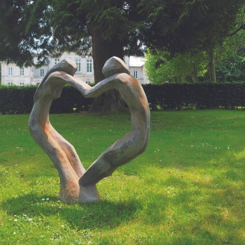 Jardinex - Statue de jardin en pierre Tristan et Iseult cœur - Rouille 102 cm - Jardinex - Imagen 2