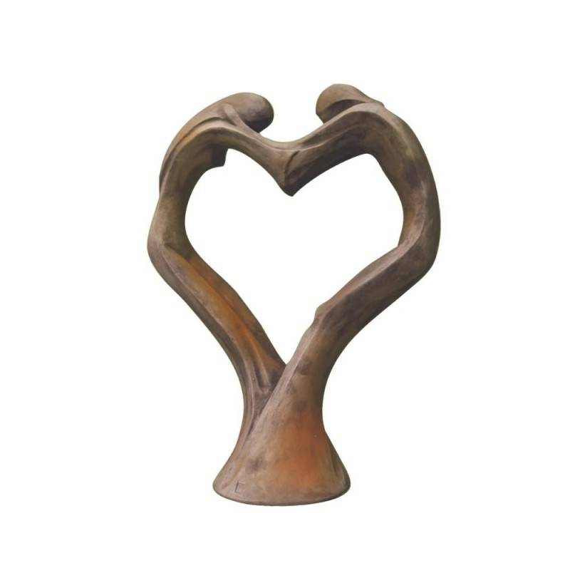 Jardinex - Statue de jardin en pierre Tristan et Iseult cœur - Rouille 102 cm - Jardinex - Imagen 1