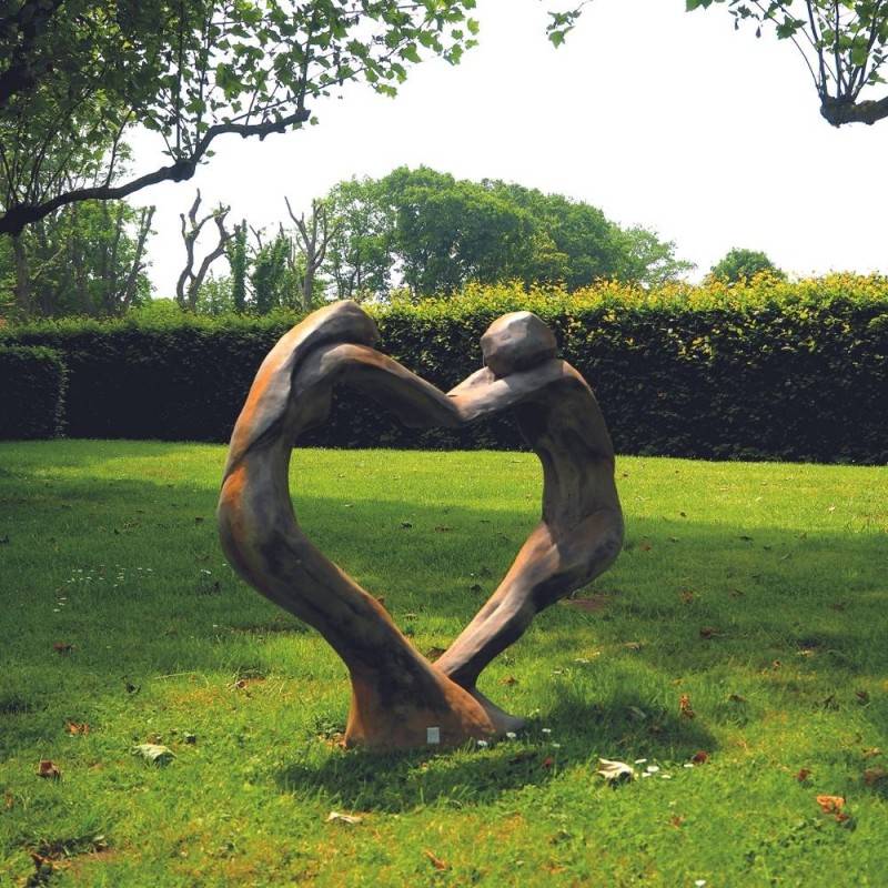 Jardinex - Statue de jardin en pierre Tristan et Iseult cœur - Rouille 102 cm - Jardinex - Imagen 4