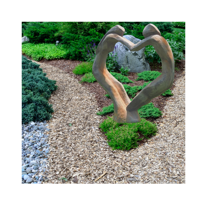 Jardinex - Statue de jardin en pierre Tristan et Iseult cœur - Rouille 102 cm - Jardinex - Imagen 5
