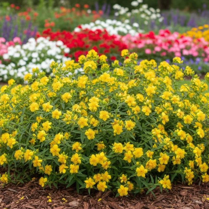 Millepertuis Gemo, Hypericum à fleurs Jaune - feuillage Persistant - Pot de 5L - 40/60 cm-  hauteur à maturité De 1,00 m à 1,50 m - Imagen 4