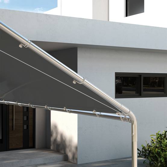 Toile de remplacement PE pour carport abri voiture anti-UV intempéries 586x296cm Gris foncé - ComfortXL Outdoor Living - Image 10