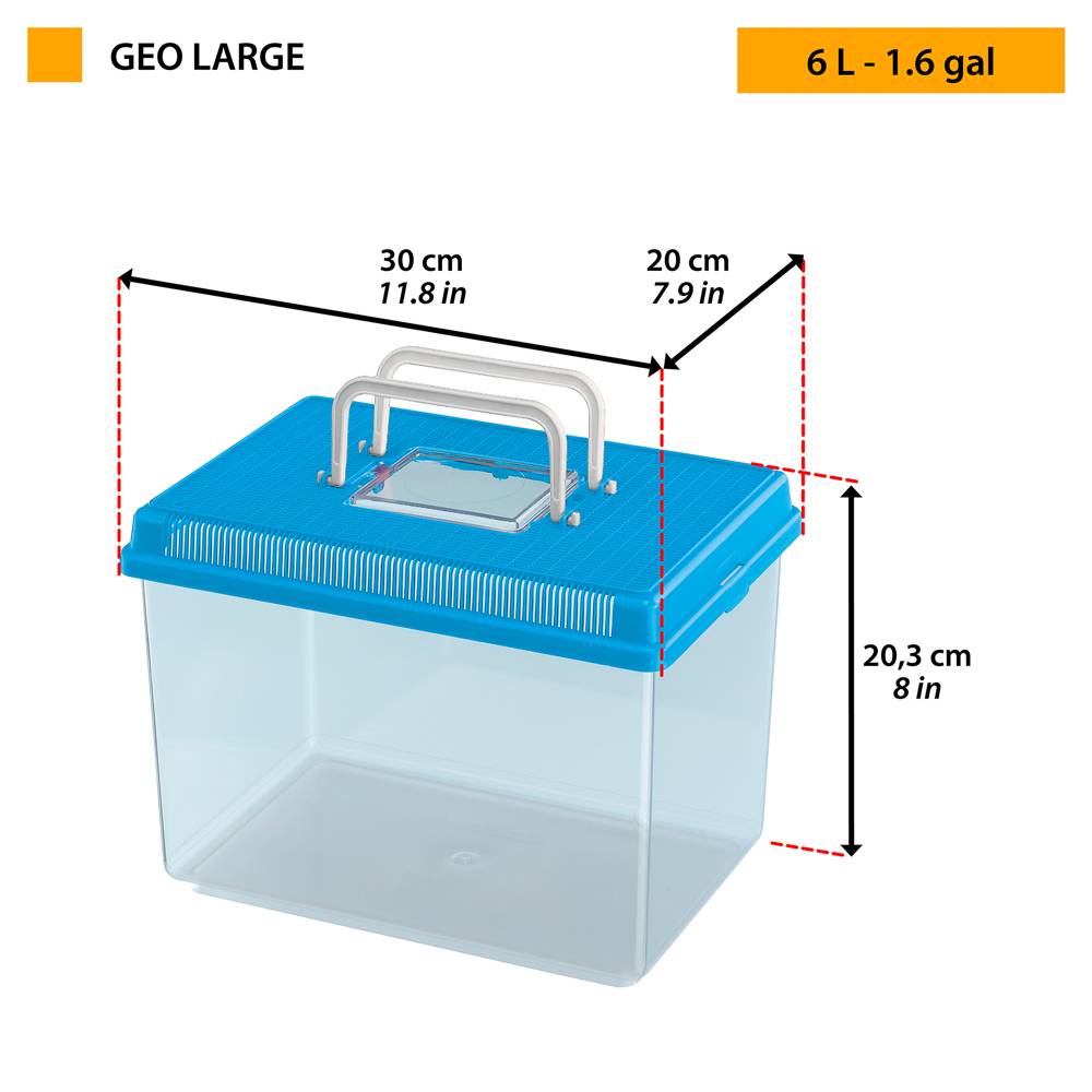 Ferplast - Ferplast Aquarium en plastique pour poissons GEO LARGE Bac Auarium 6 L Conteneur pour petits animaux, terrarium, insectes, bac à tortues, plastique - Imagen 2