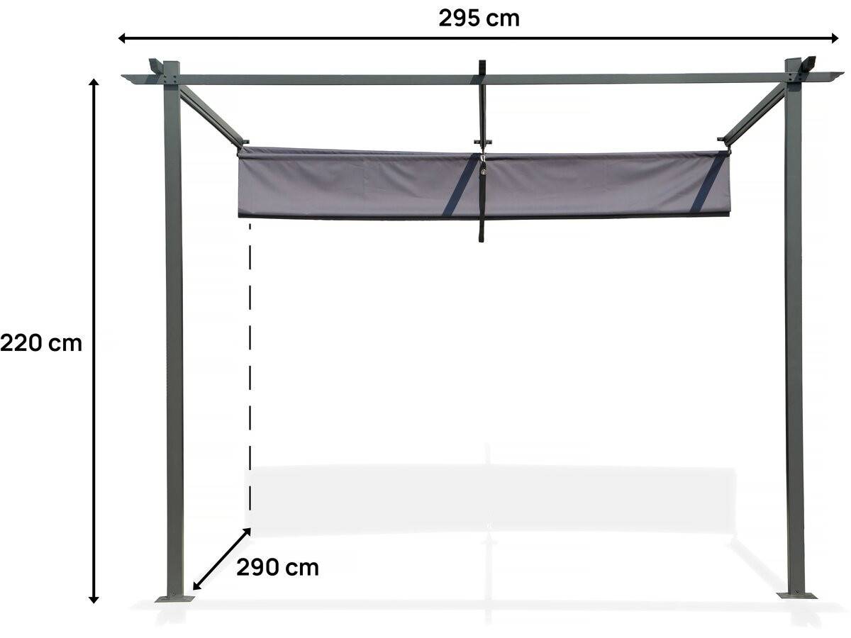 Pergola Adossée Avec Toit Rétractable - 3 X 3 M - Gris Anthracite -habitat Et Jardin - Imagen 3