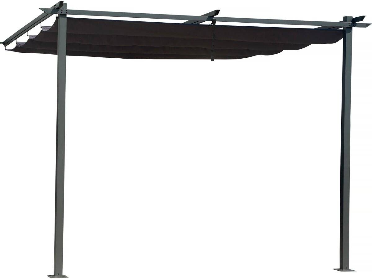 Pergola Adossée Avec Toit Rétractable - 3 X 3 M - Gris Anthracite -habitat Et Jardin - Imagen 1