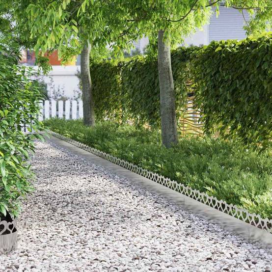 Lot 30 bordures pelouse acier inoxydable jardin allée délimitation claire 103x22cm argent - ComfortXL Outdoor Living - Image 1