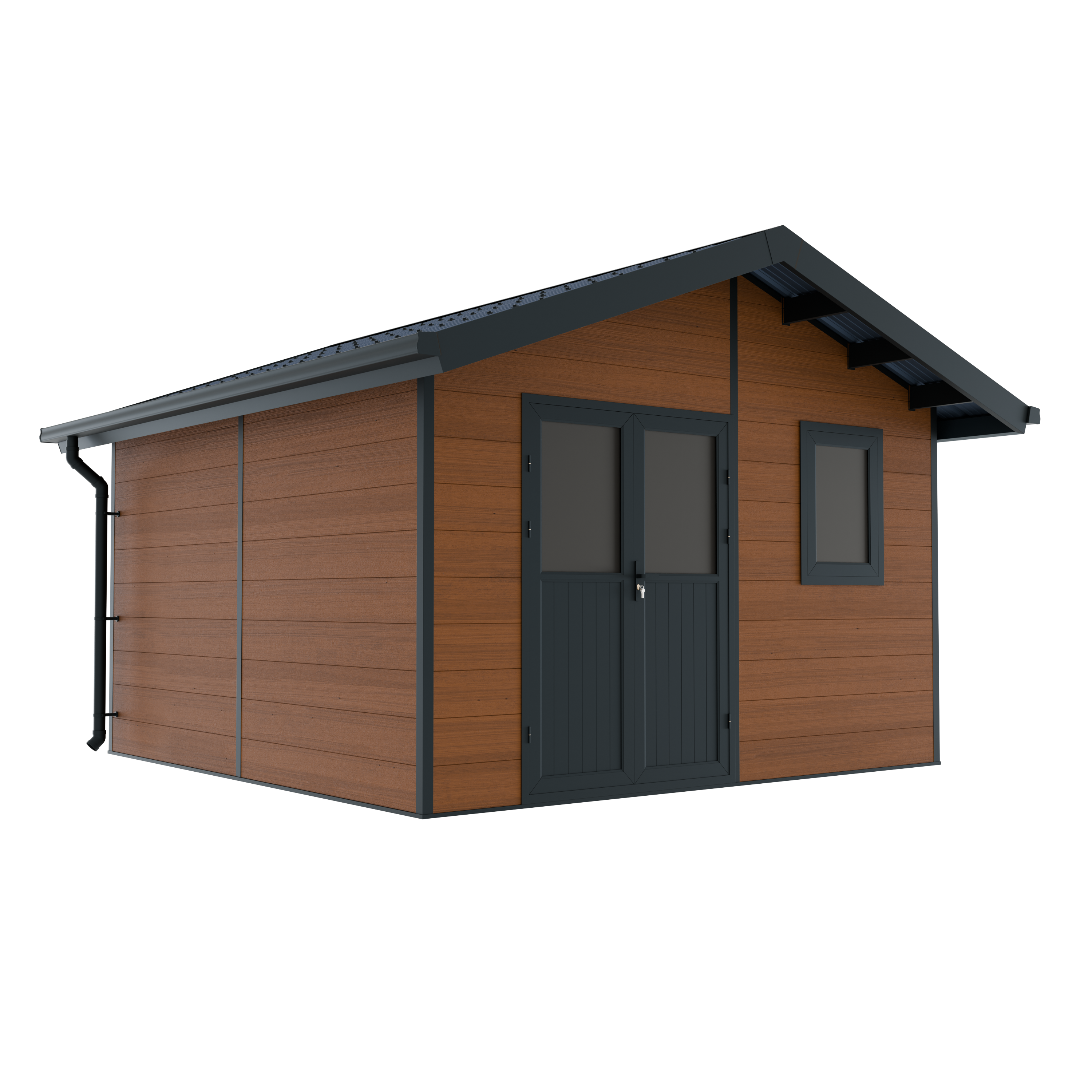 Abri de Jardin Composite ISORA - 15m2 Brun - Cabane Atelier / Abri Velo - Image 3
