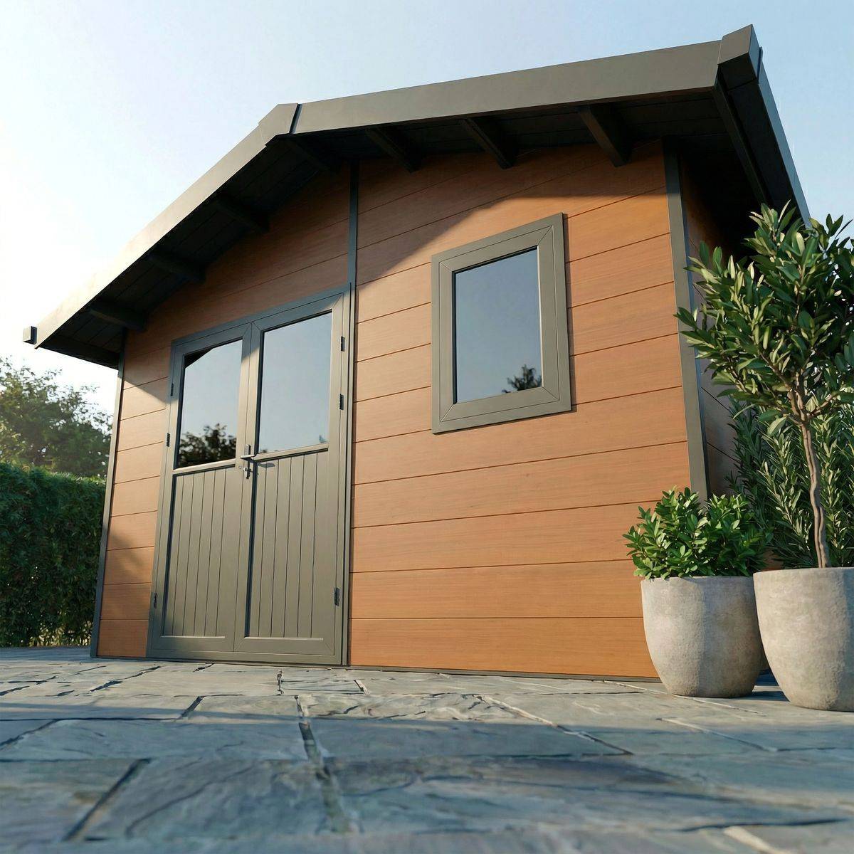 Direct Abris - Abri de Jardin Composite ISORA - 15m2 Brun - Cabane Atelier / Abri Velo - Image 2