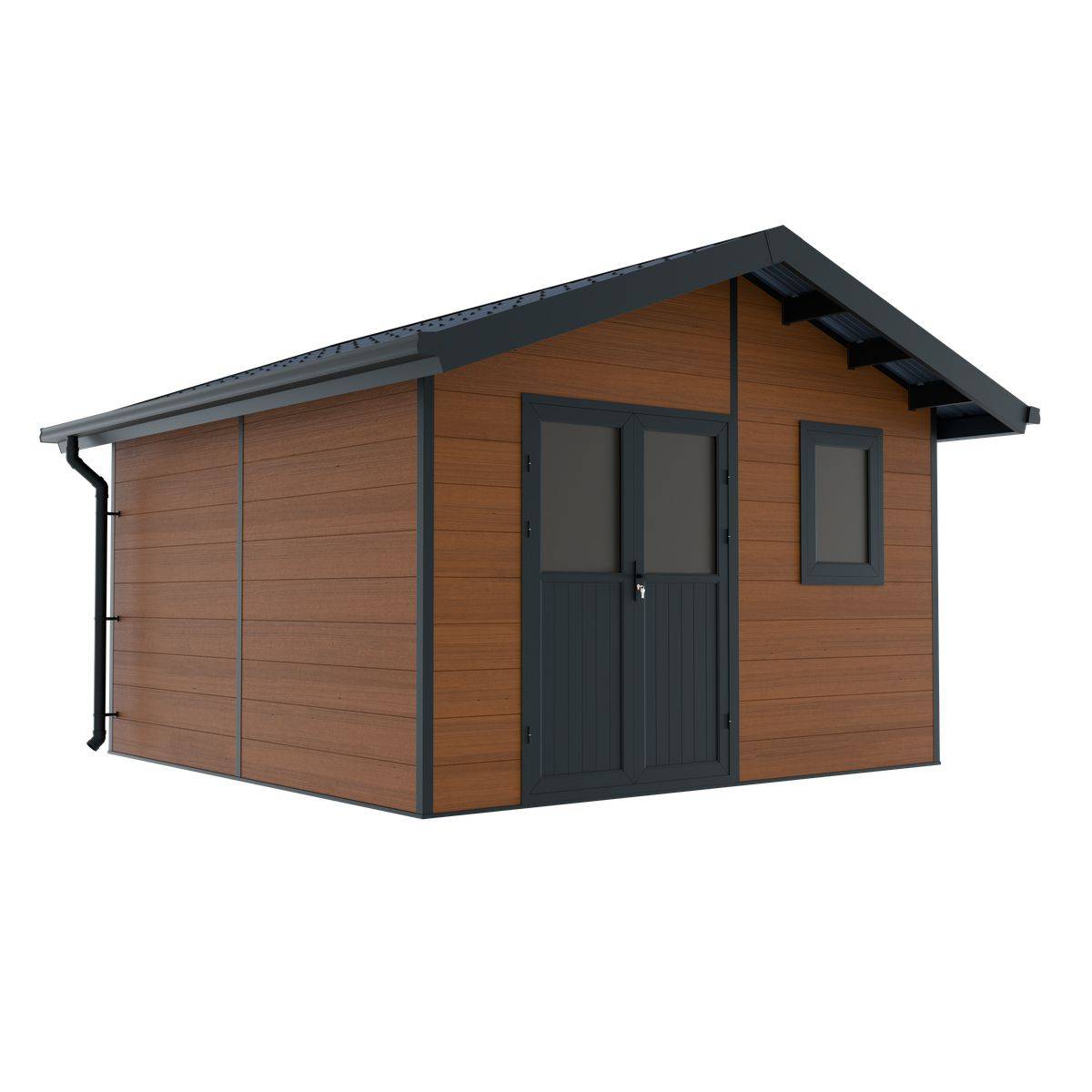Direct Abris - Abri de Jardin Composite ISORA - 15m2 Brun - Cabane Atelier / Abri Velo - Image 3