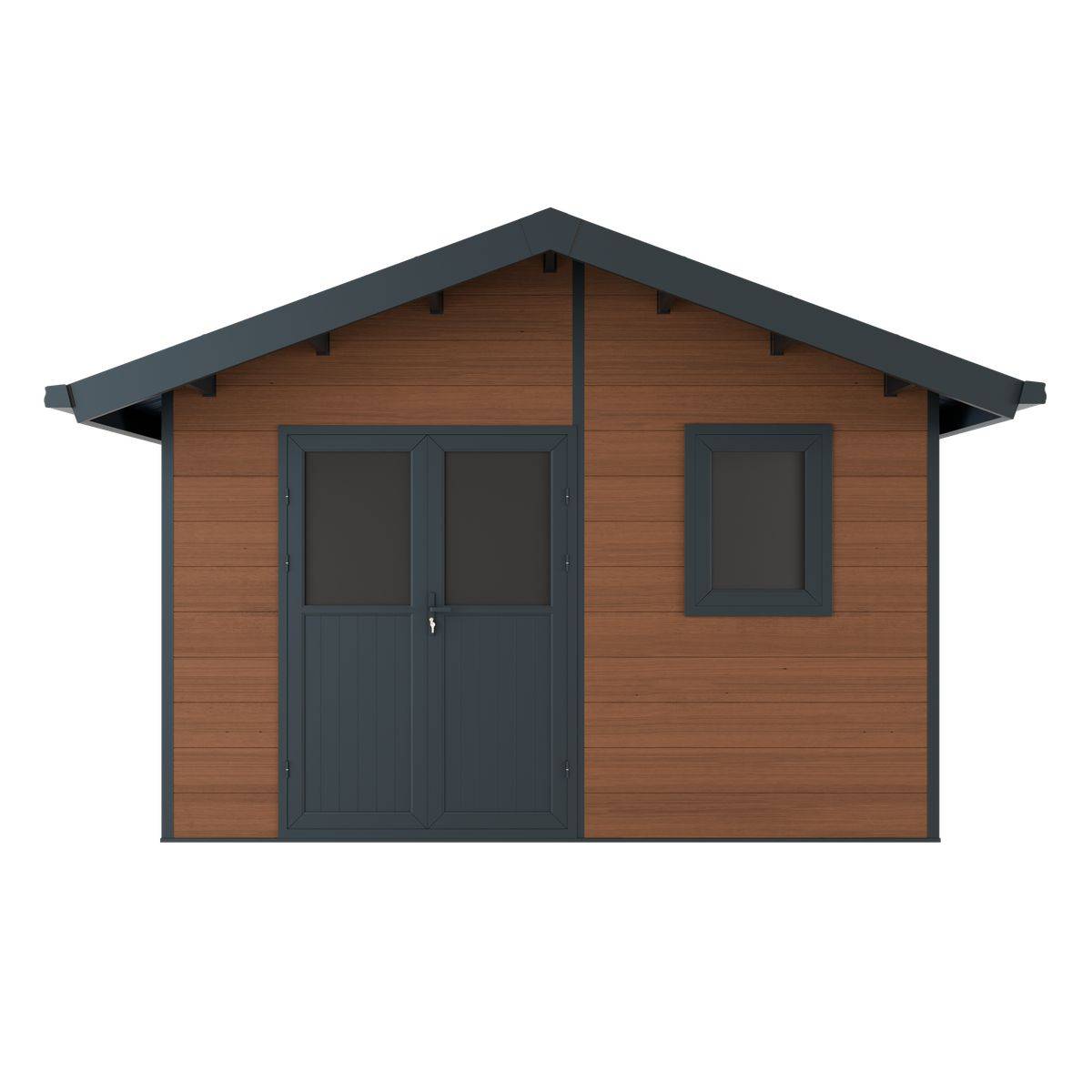 Direct Abris - Abri de Jardin Composite ISORA - 15m2 Brun - Cabane Atelier / Abri Velo - Image 4