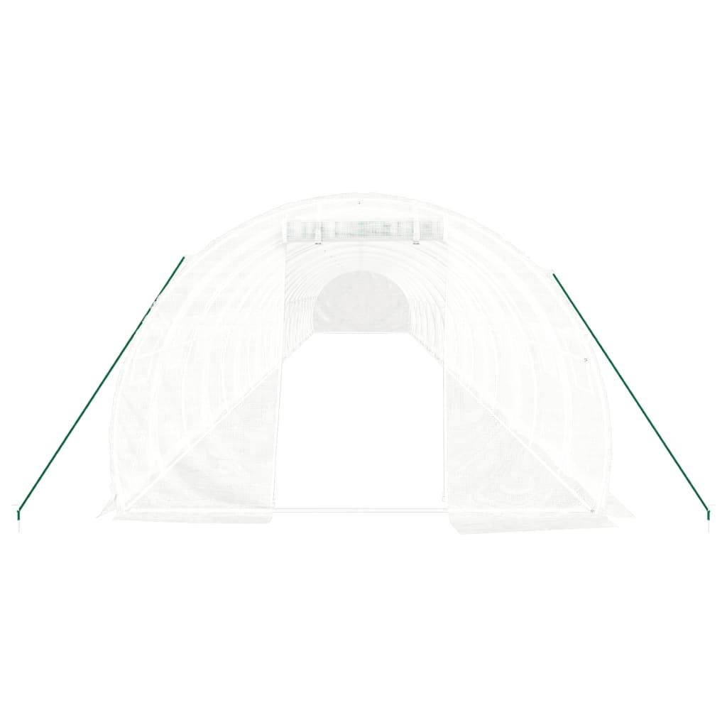 Serre Tunnel Jardin Acier Galvanisé 60m² Blanc Protection Cultures 20x3x2m - ComfortXL Outdoor Living - Image 4