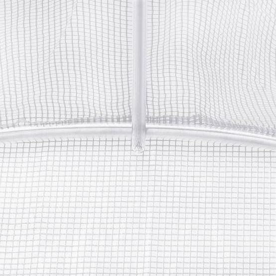 Serre Tunnel Jardin Acier Galvanisé 60m² Blanc Protection Cultures 20x3x2m - ComfortXL Outdoor Living - Image 9