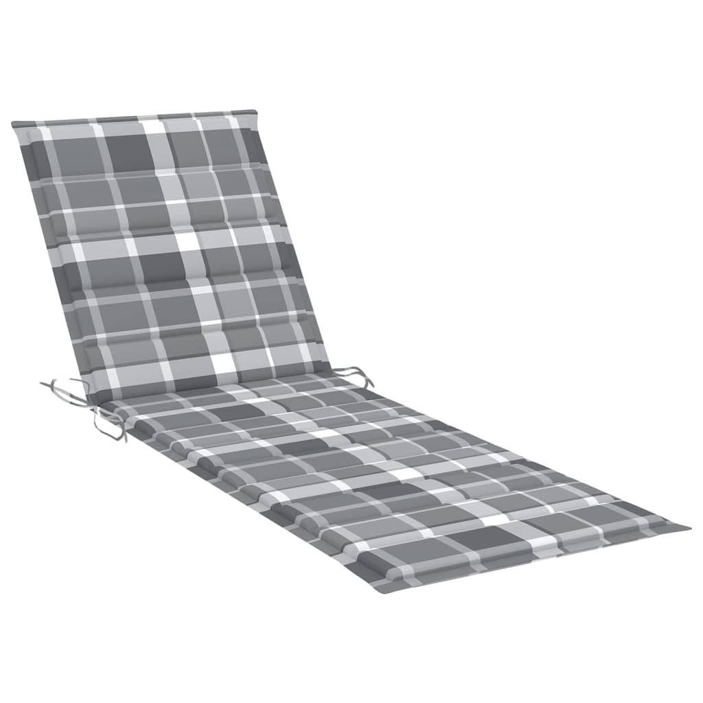 Chaise longue | Transat | Bain de soleil de jardin avec coussin Bois d'acacia solide - Image 8