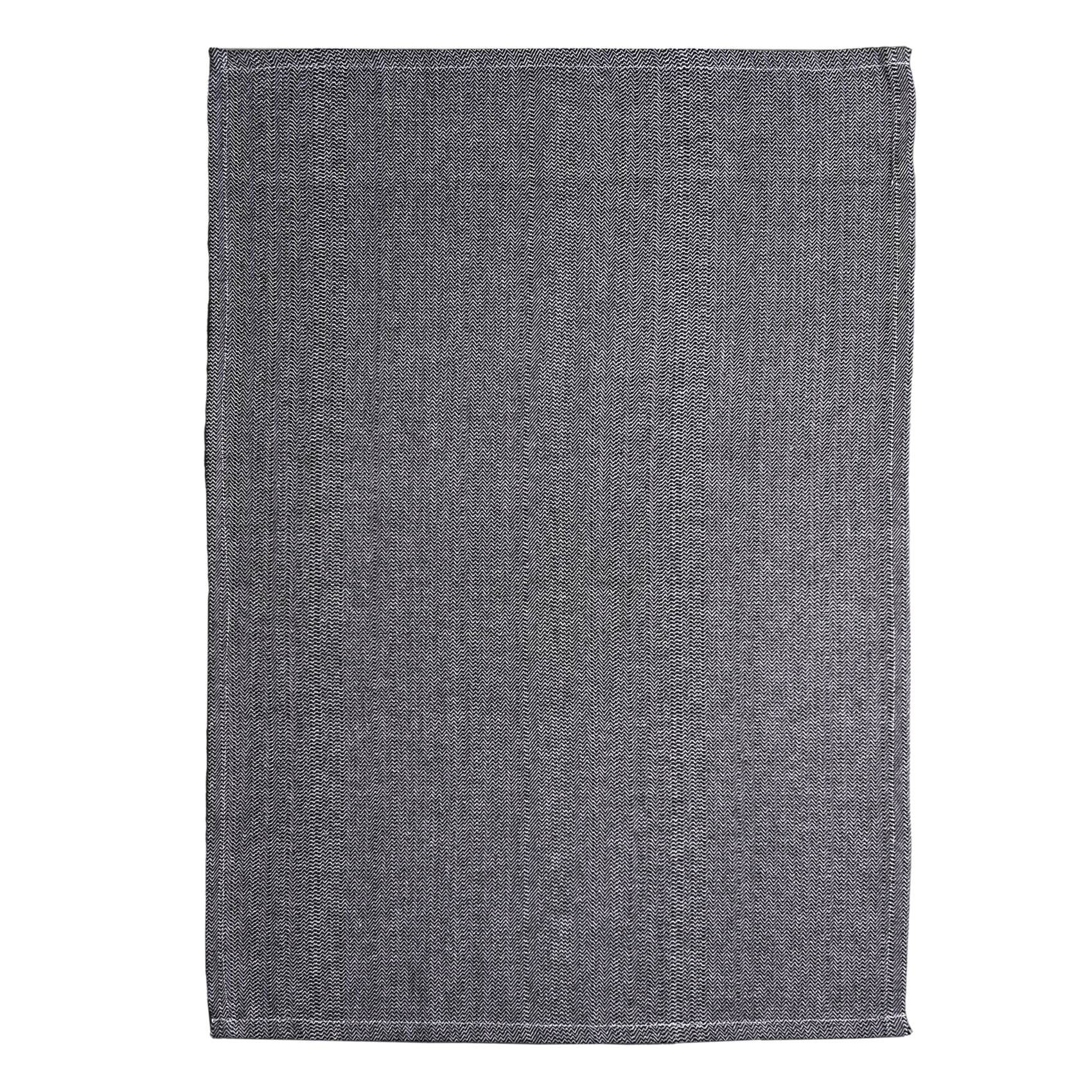 Home Maison - Torchon de cuisine en coton motif chevrons tissés - HOME MAISON - Coton - Noir - Image 2
