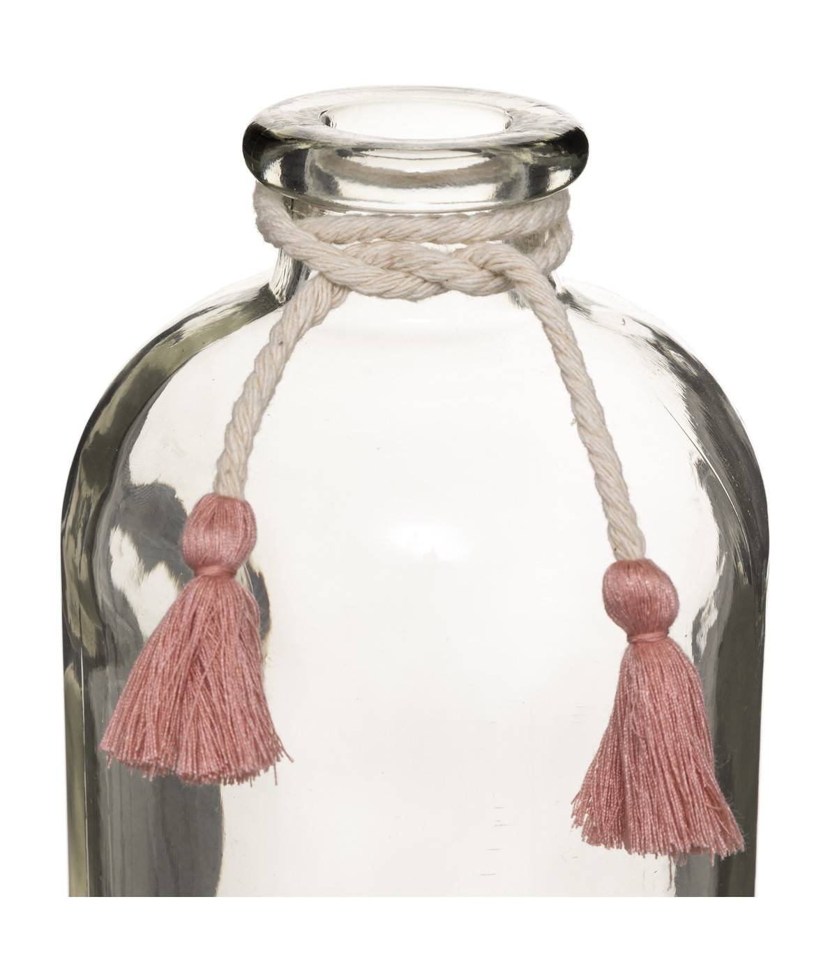 Vase en Verre avec Message et Pompons H 25 cm - Imagen 2