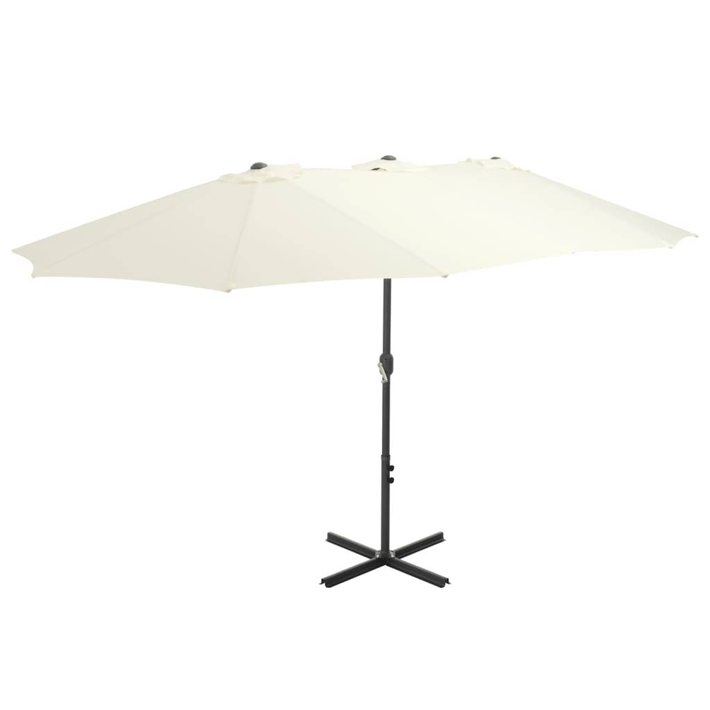 Vidaxl - Parasol d'extérieur et poteau en aluminium 460x270 cm sable vidaXL 44868 - Imagen 1