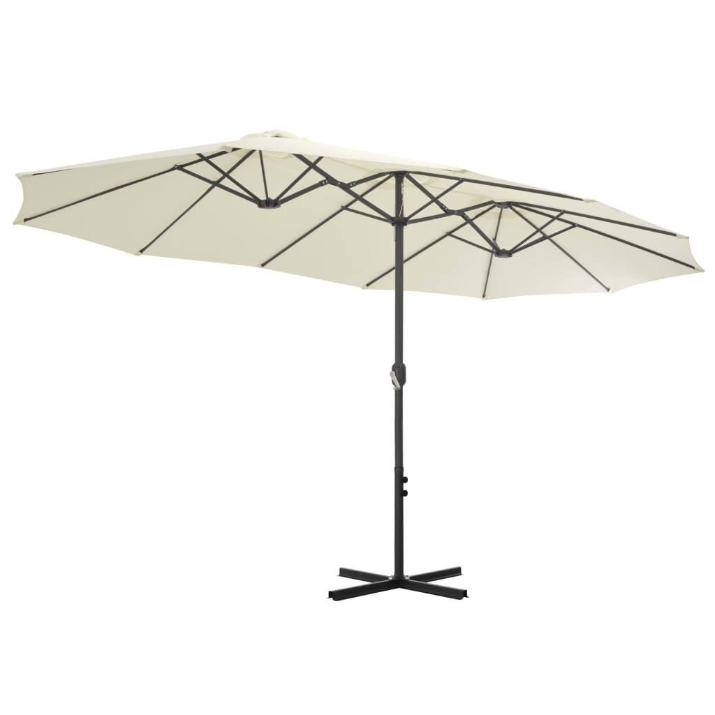Vidaxl - Parasol d'extérieur et poteau en aluminium 460x270 cm sable vidaXL 44868 - Imagen 5