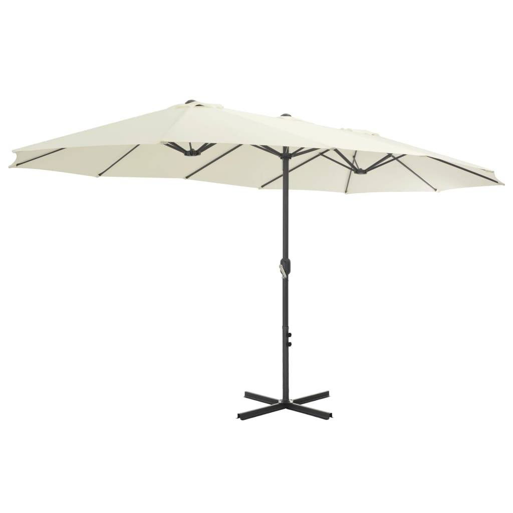 Vidaxl - Parasol d'extérieur et poteau en aluminium 460x270 cm sable vidaXL 44868 - Imagen 7