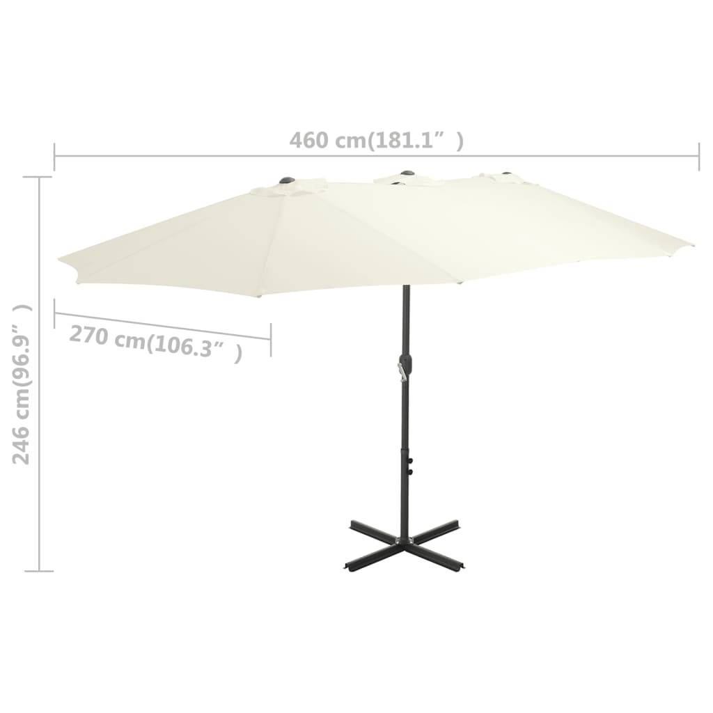 Vidaxl - Parasol d'extérieur et poteau en aluminium 460x270 cm sable vidaXL 44868 - Imagen 3