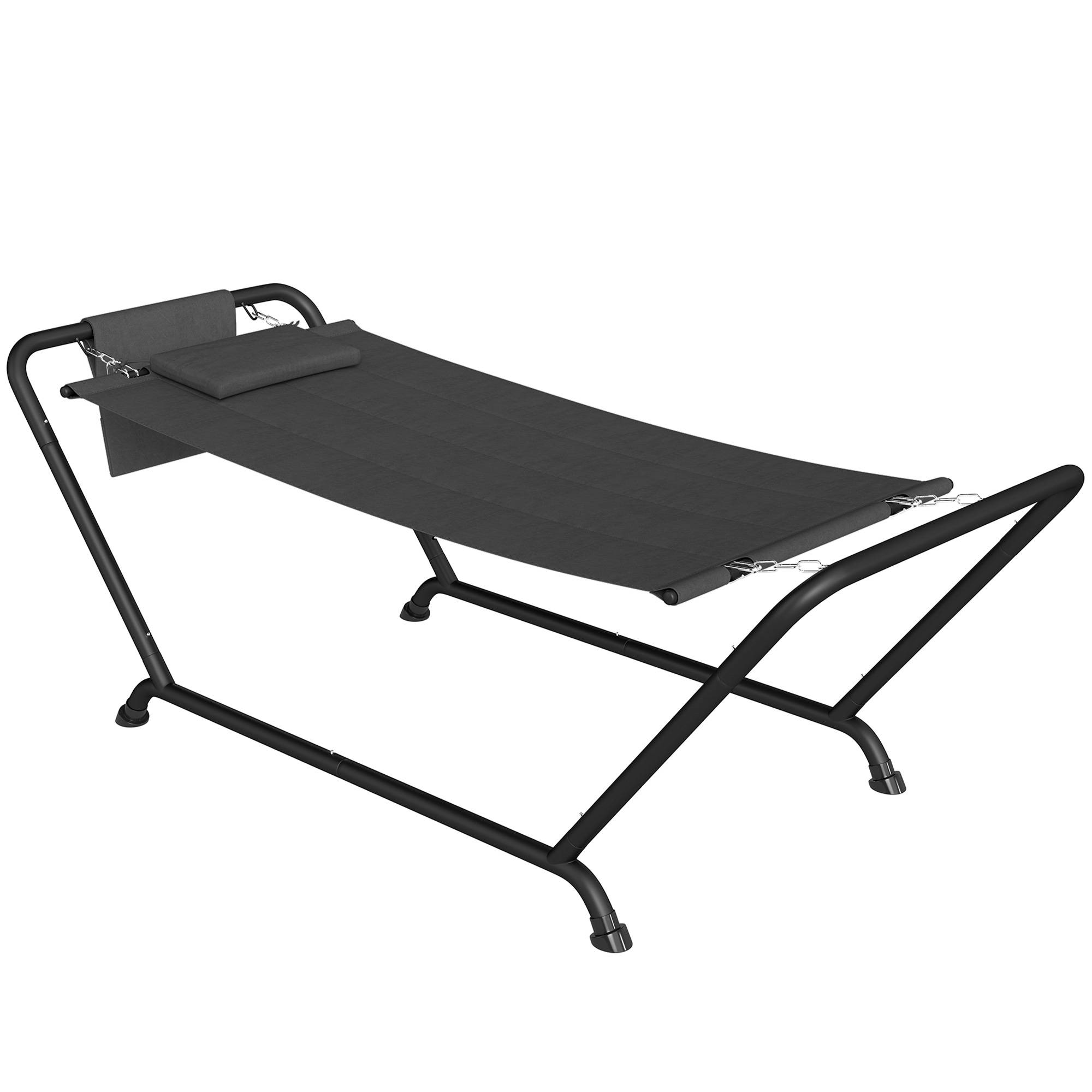 Hamac sur pied acier noir 237 x 90 x 92 cm - PANGIVO - Image 1