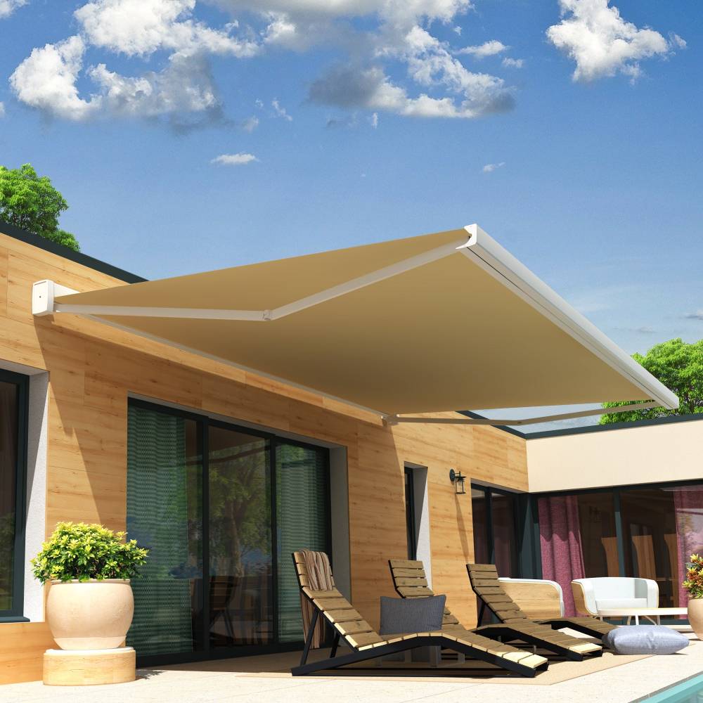 Intersun - Store banne coffre SOA 5,00x3,50 M (Motorisé Secours à Télécommande - Blanc - Ecru) - INTERSUN - Imagen 5