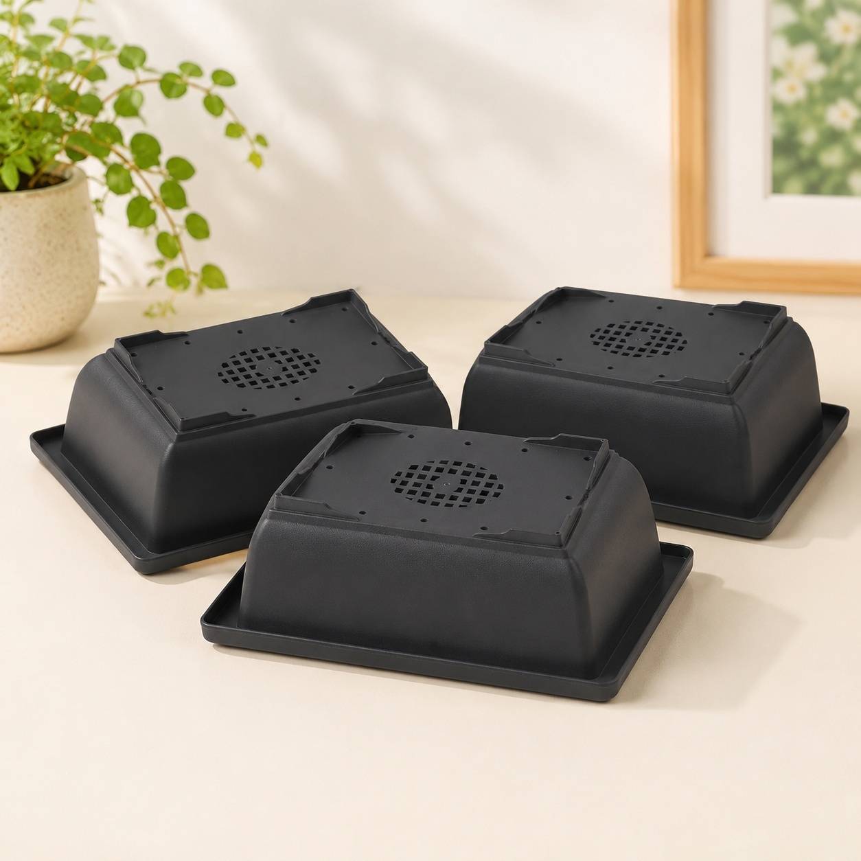 Lot de 20 Pots à Bonsaï en Plastique avec Soucoupes pour Intérieur Extérieur - Image 4