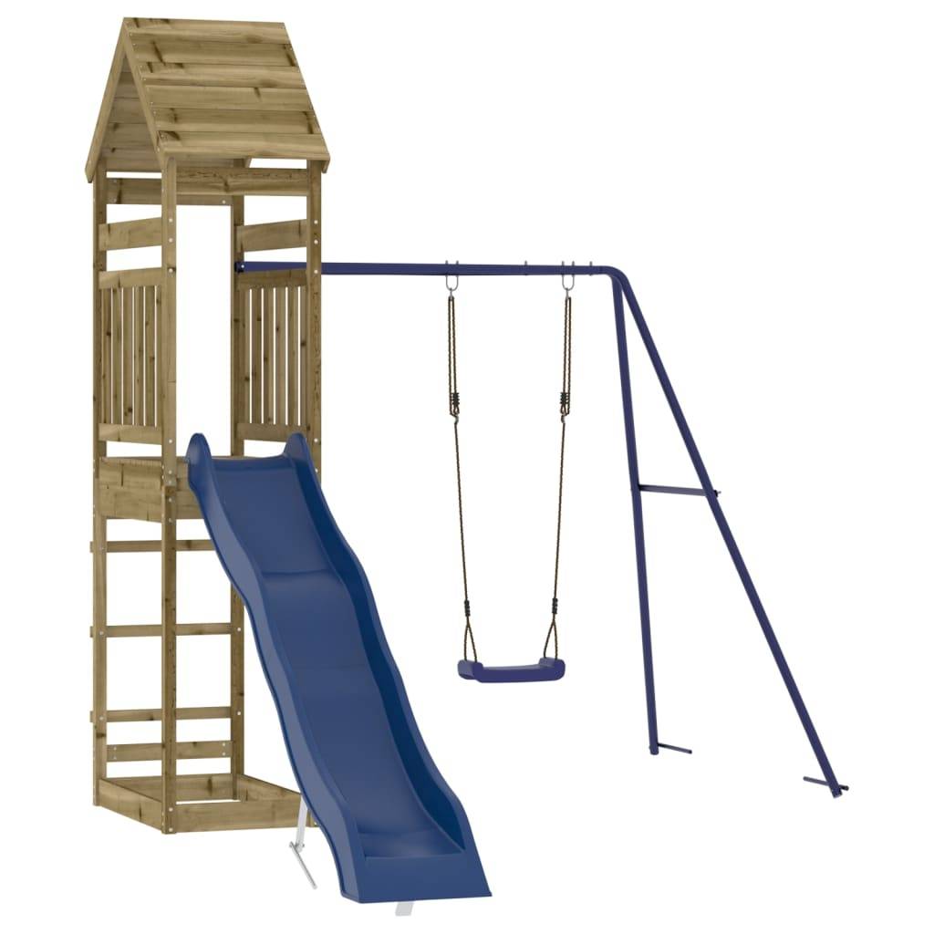 Helloshop26 - Aire de jeux d'extérieur balançoires toboggan portiques robuste jeux jardin 53 x 85 x 264 cm bois de pin imprégné - Imagen 2