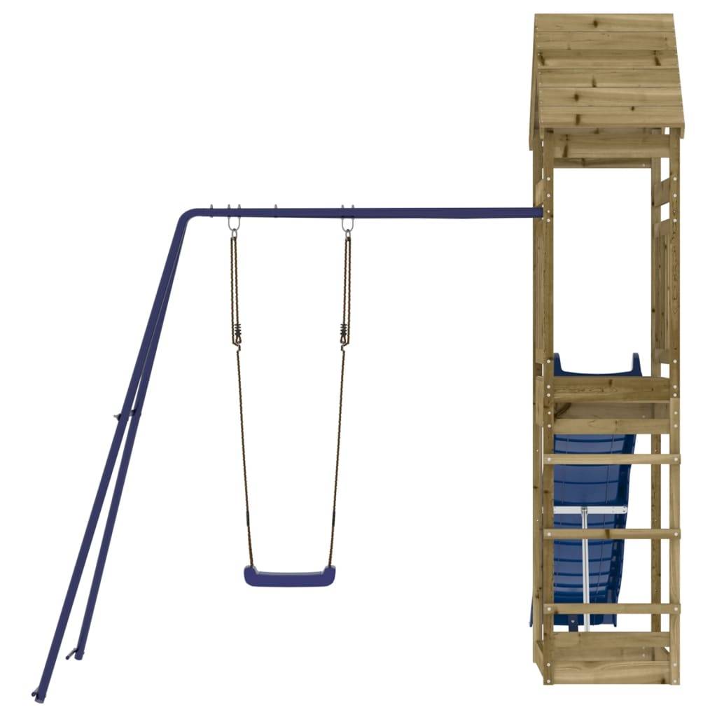 Helloshop26 - Aire de jeux d'extérieur balançoires toboggan portiques robuste jeux jardin 53 x 85 x 264 cm bois de pin imprégné - Imagen 3