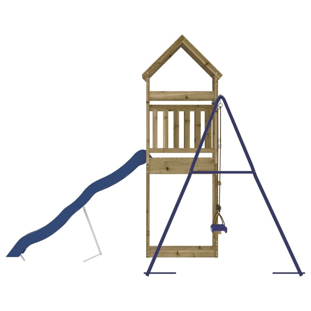 Helloshop26 - Aire de jeux d'extérieur balançoires toboggan portiques robuste jeux jardin 53 x 85 x 264 cm bois de pin imprégné - Imagen 5