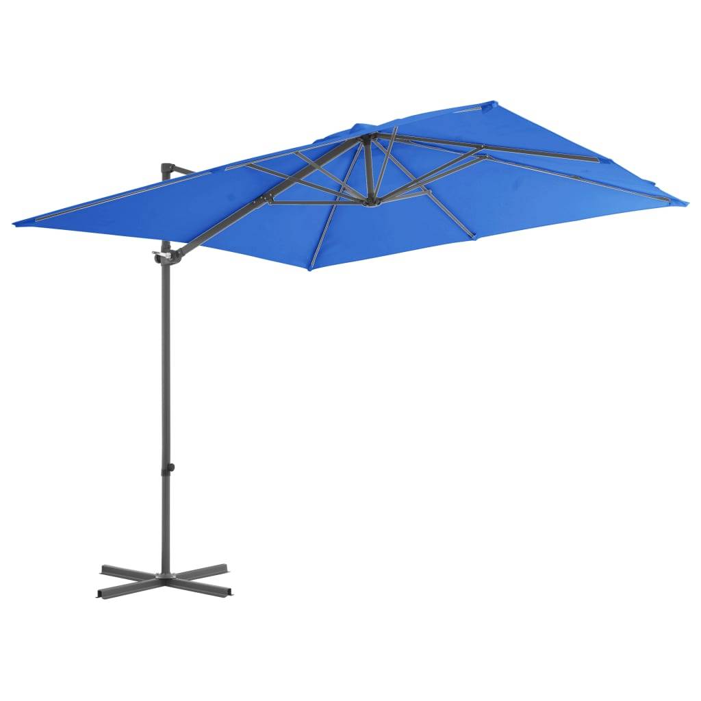 Helloshop26 - Parasol déporté avec mât en acier 250 x 250 cm bleu azuré - Imagen 2