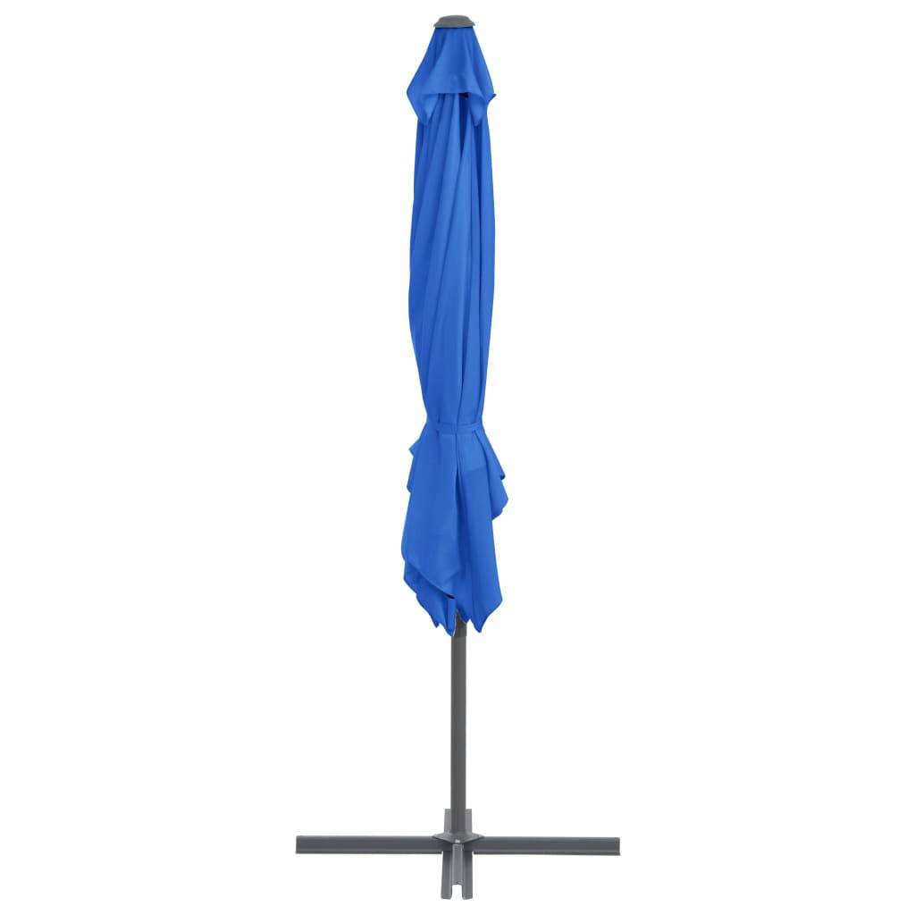 Helloshop26 - Parasol déporté avec mât en acier 250 x 250 cm bleu azuré - Imagen 4