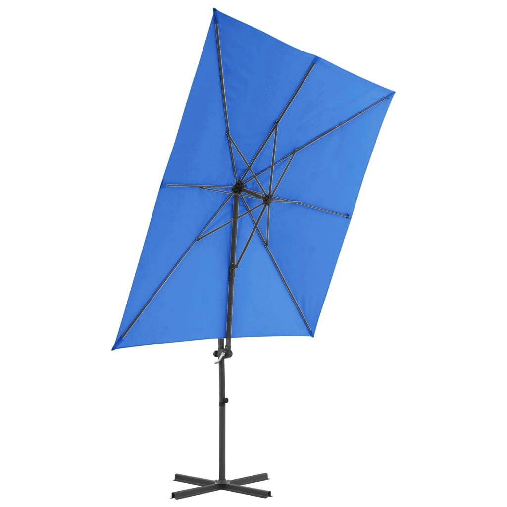 Helloshop26 - Parasol déporté avec mât en acier 250 x 250 cm bleu azuré - Imagen 3